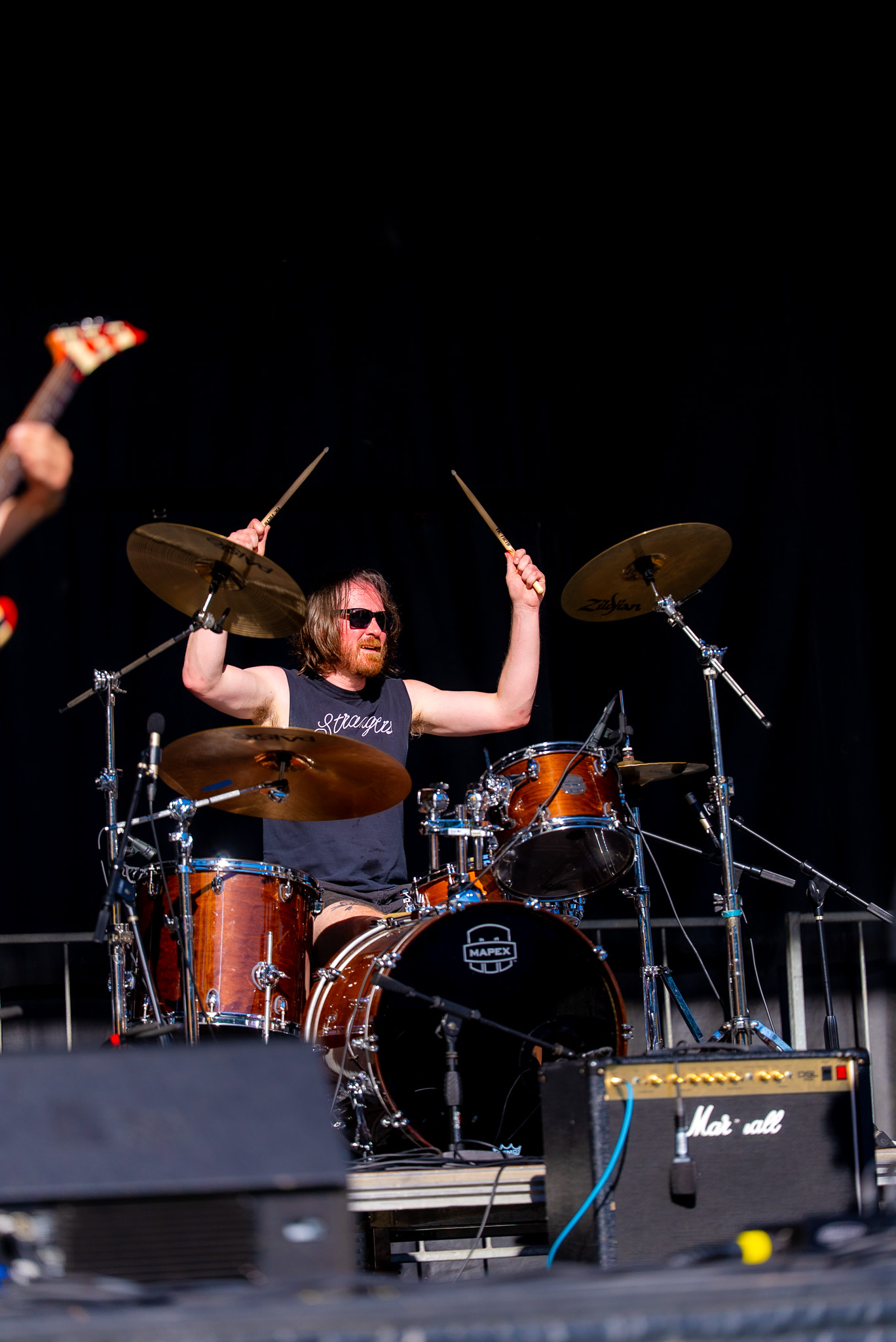 Drummer playing under daylight at Bite of Seattle