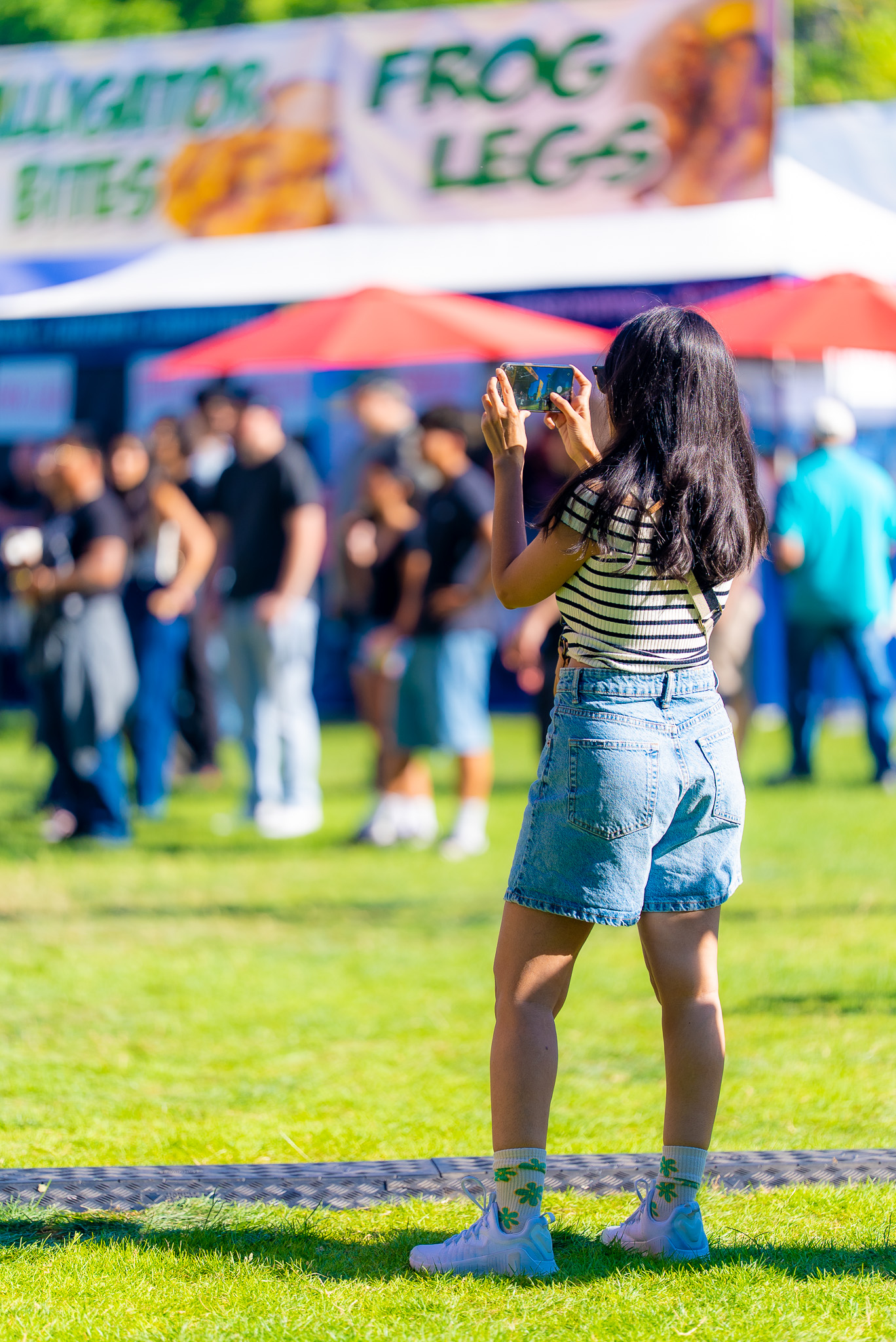 Festival crowd watching a local performance