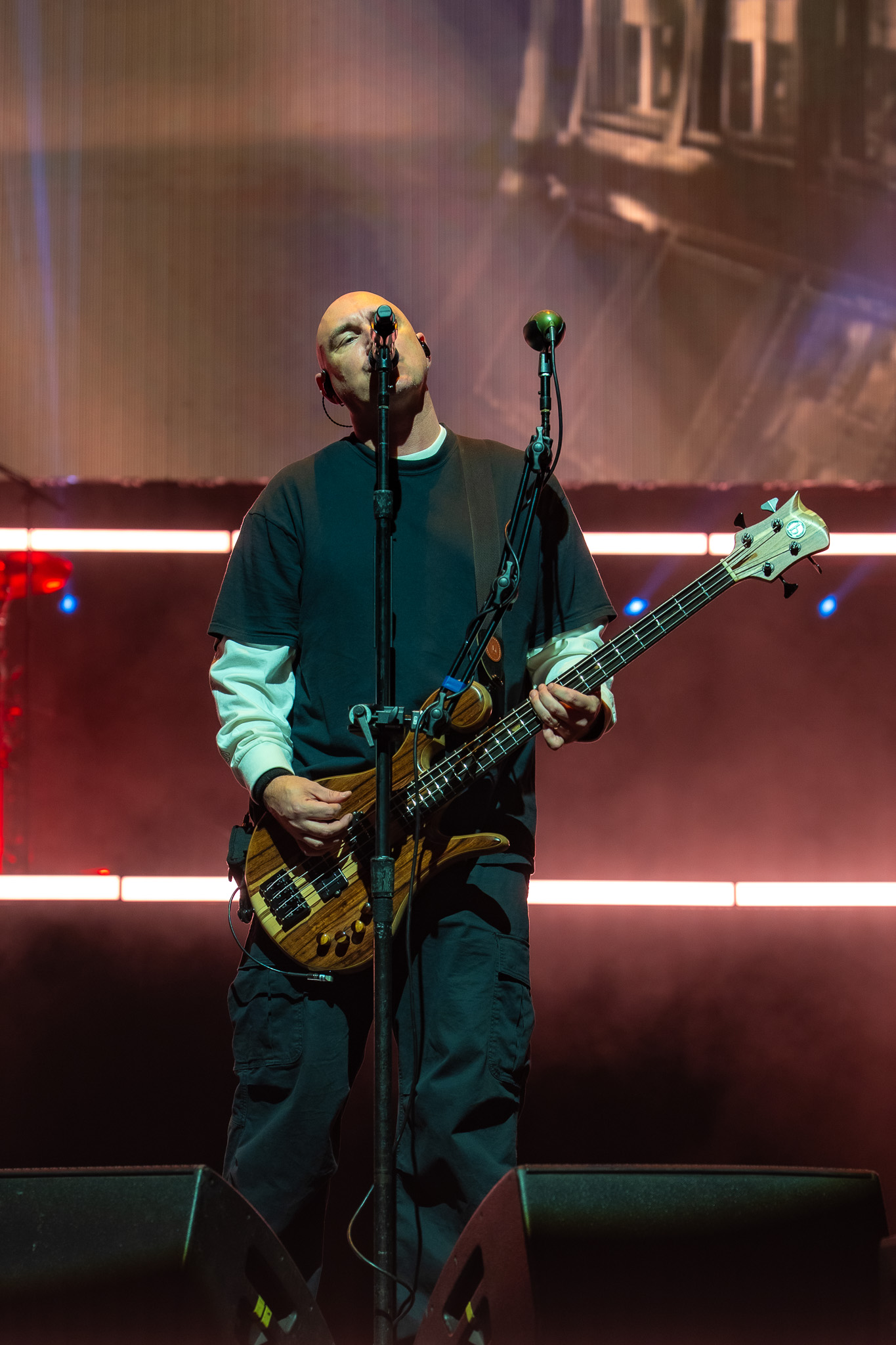 Breaking Benjamin framed by arena production
