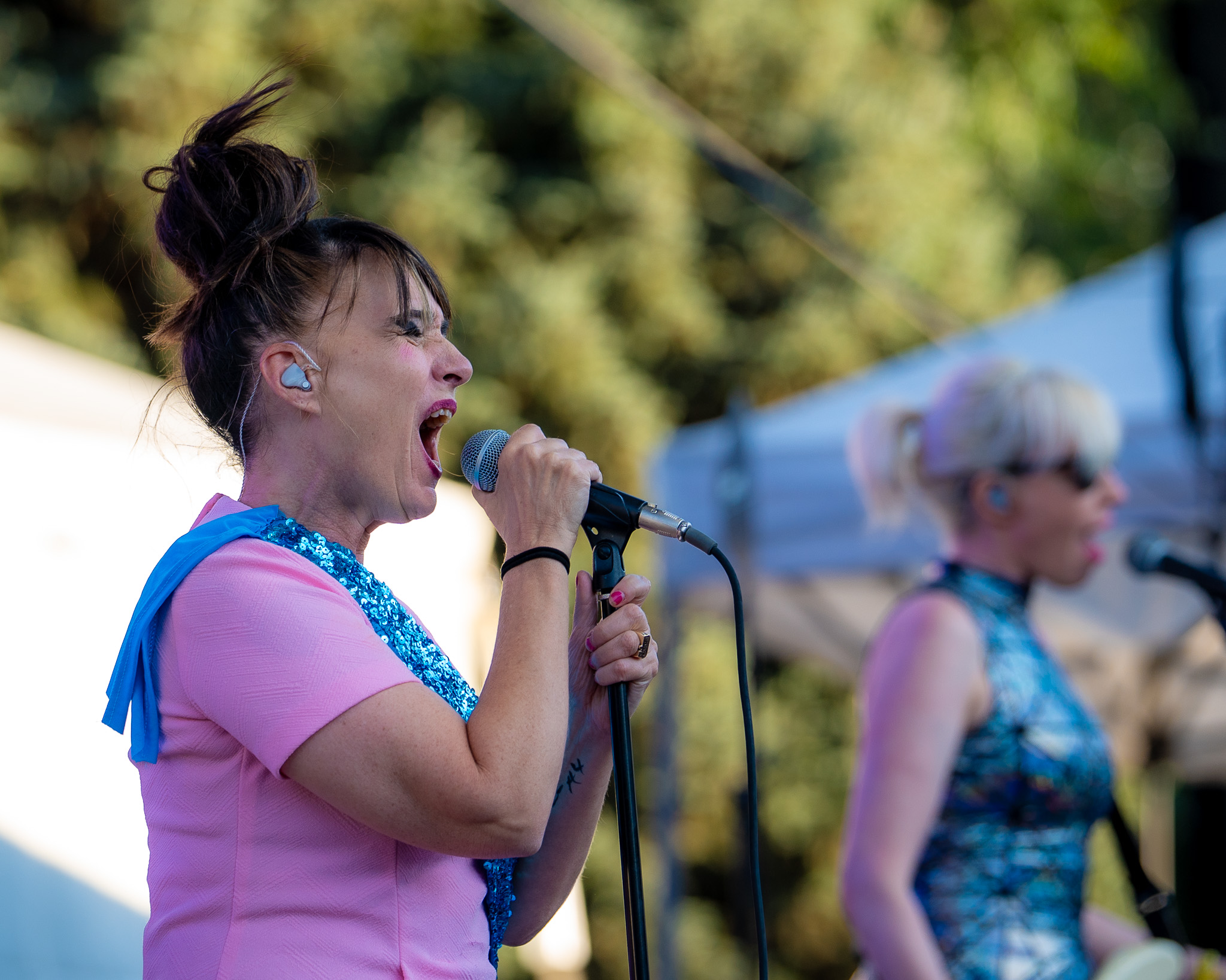 Bikini Kill performing in the afternoon at Bumbershoot