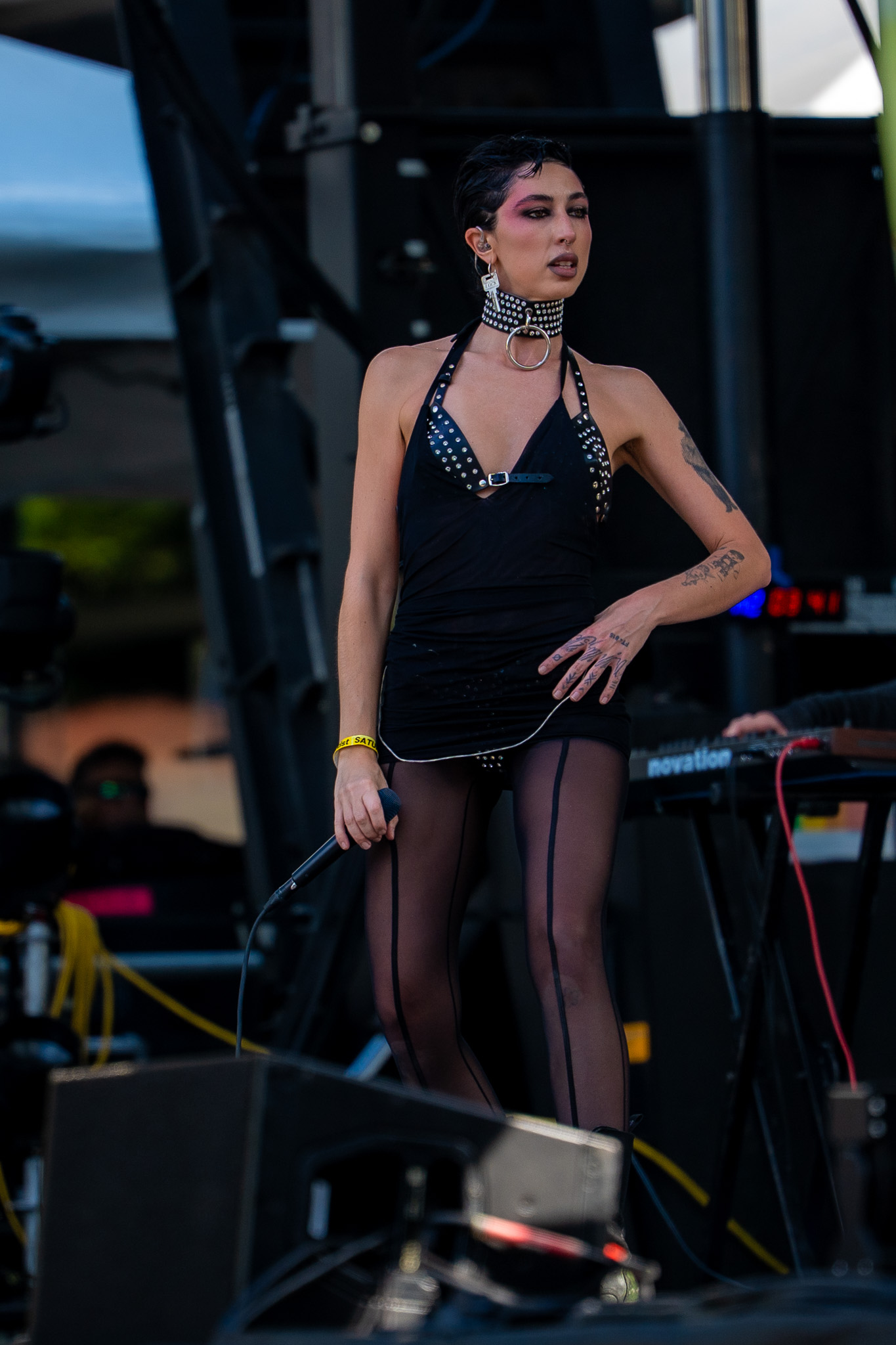 Pixel Grip performing beneath the stage rig at Bumbershoot