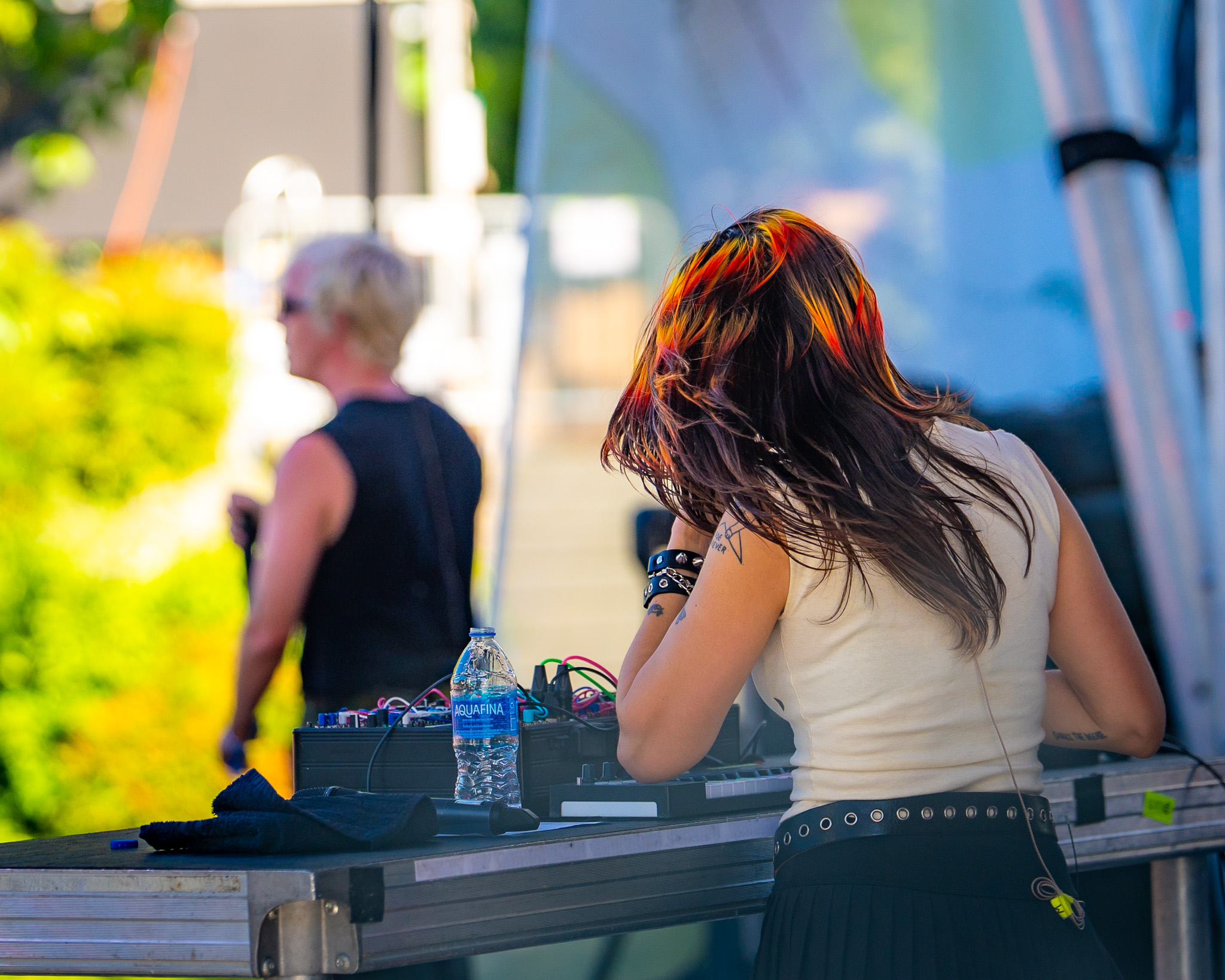Sextile seen from behind during their daylight performance