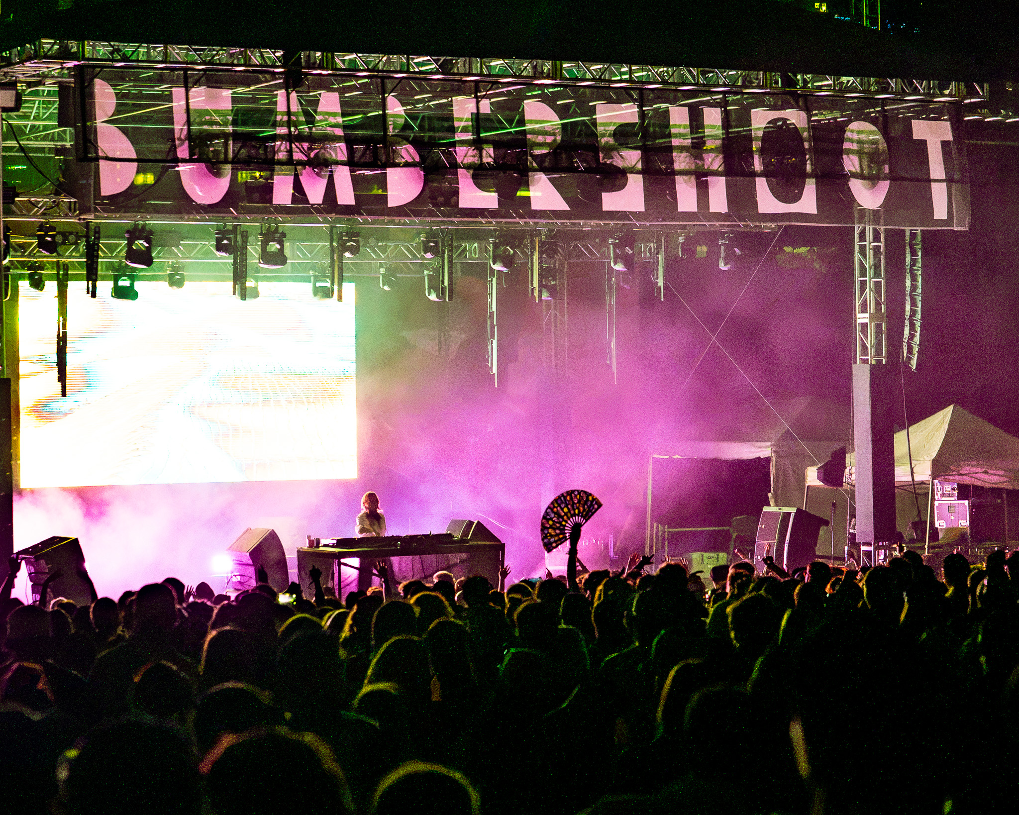 TOKiMONSTA framed beneath the Bumbershoot stage banner
