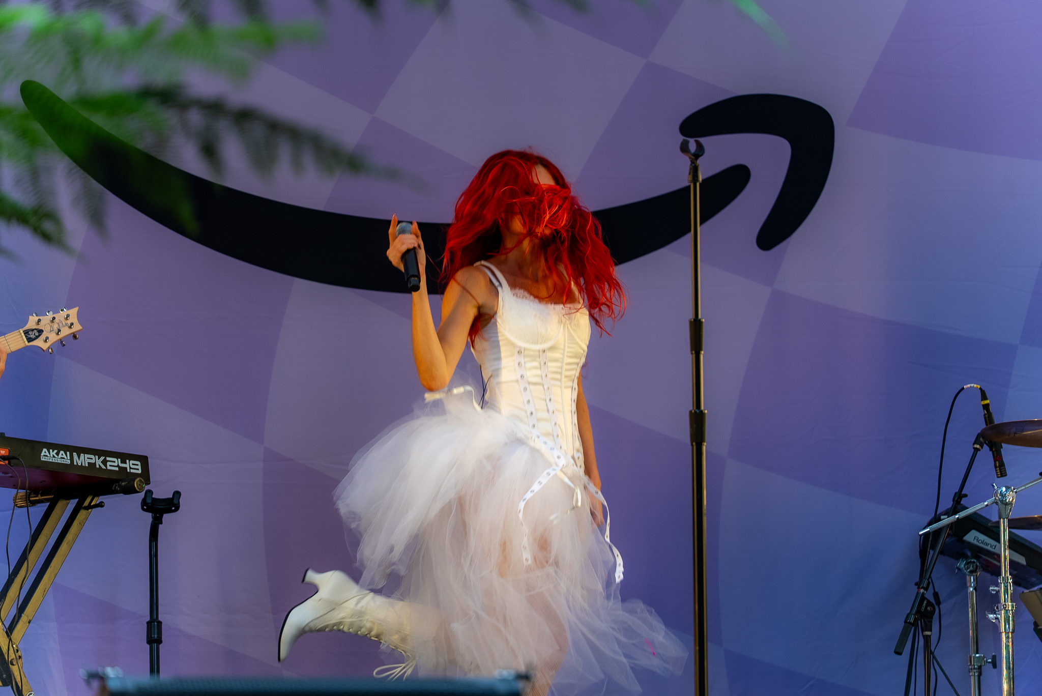 Mandy Lee performing with the Cherry Bomb band
