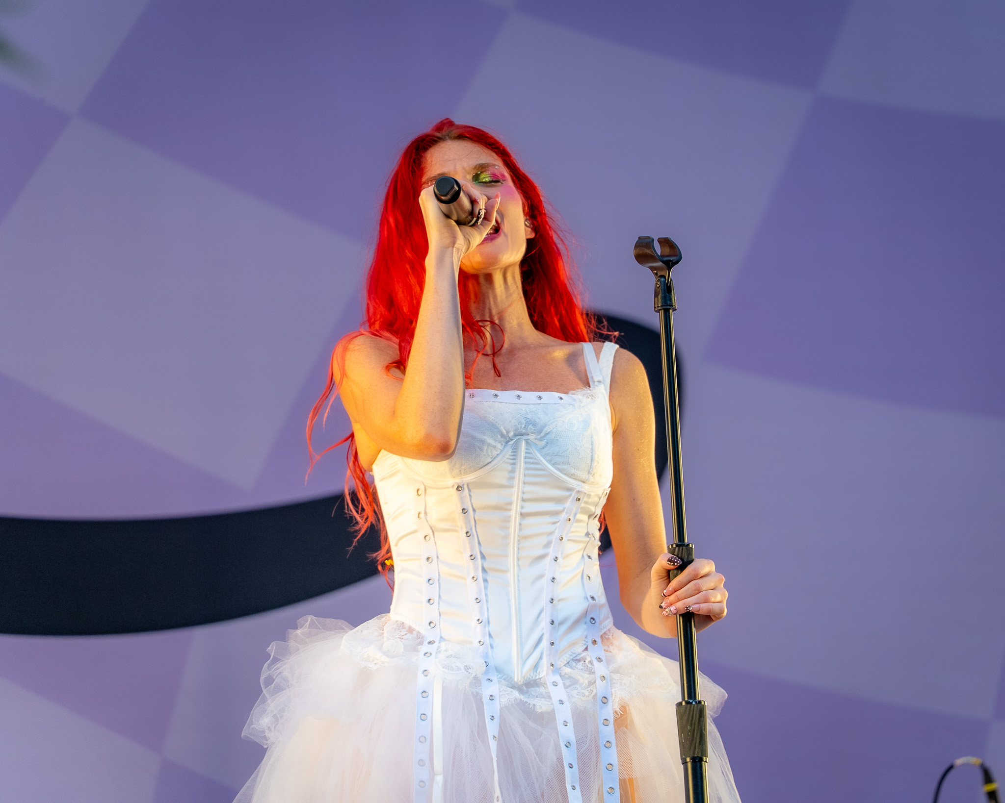 Cherry Bomb performing near the edge of the stage