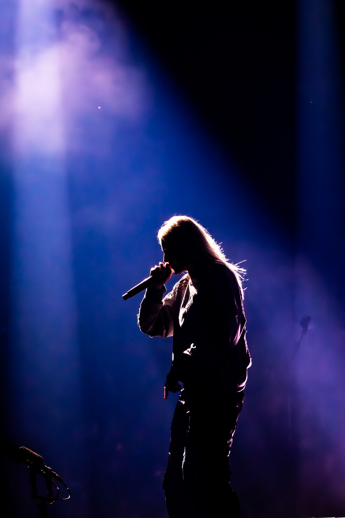 Emily Armstrong in profile during the set